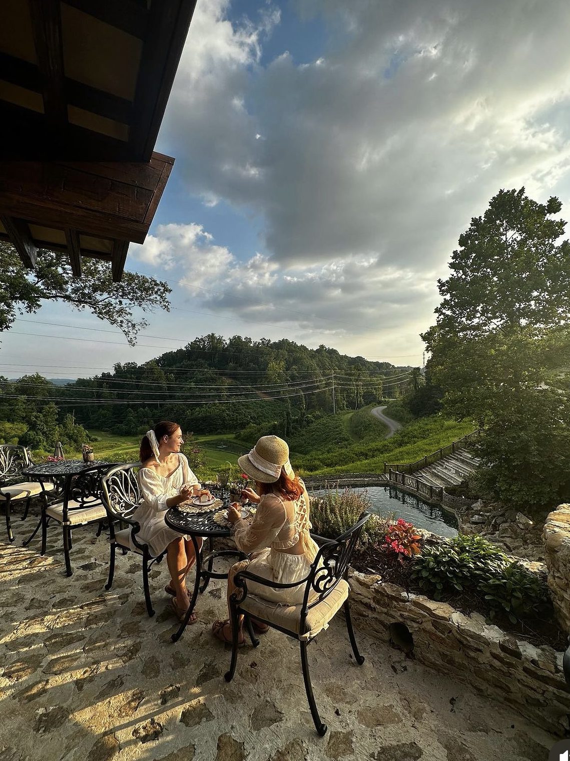 Enjoying archery in the natural beauty of the wooded hillside at Ancient Lore Village